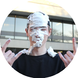Matt with pie on face